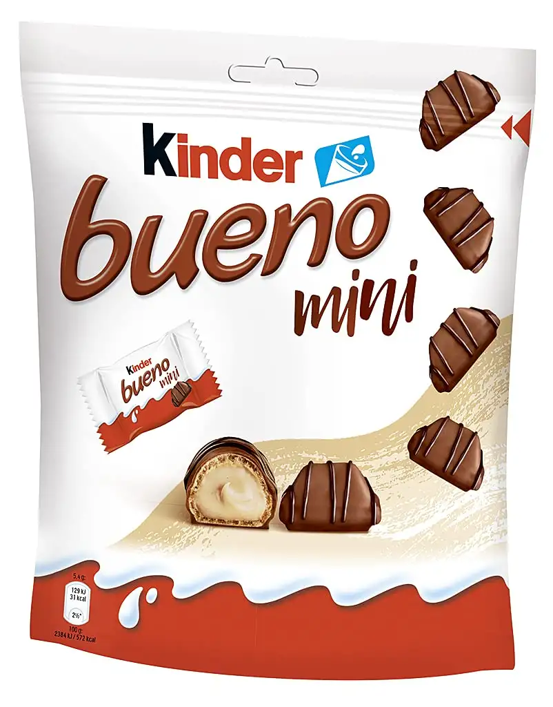 Ferrero kinder bueno Mini – Schokoriegel mit Milch-Haselnuss-Creme – 1 Beutel mit einzeln verpackten Mini Riegeln (1 x 108 g)