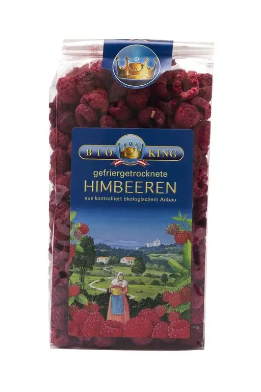 BioKing 100g gefriergetrocknete HIMBEEREN aus kontrolliert ökologischem Anbau