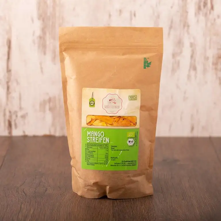 süssundclever.de® | Bio Mango, getrocknet | 1 kg (2 x 500g) | hochwertiges Naturprodukt | plastikfrei und ökologisch-nachhaltig abgepackt | Mango Brooks | getrocknete Mango Streifen