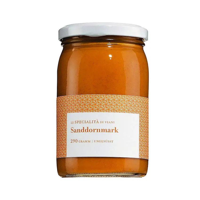 Sanddornmark - Sortenrein - aus 100% Früchten - ohne Zugabe von Zucker (1 x 290g) im Glas