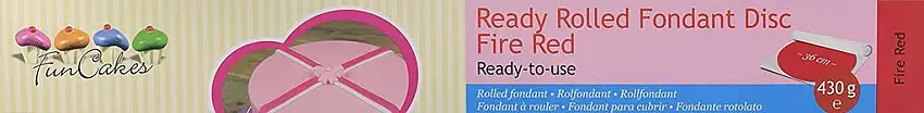 FunCakes Ausgerollte Rollfondant Disc -Fire Red- 430g ready rolled