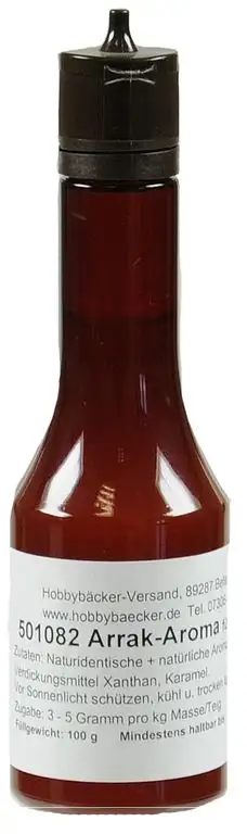 Hobbybäcker Aroma Arrak ► Zur Verfeinerung von Pralinen, Eis, Desserts & Cremes, enthält Alkohol, Spritzflasche, 100g