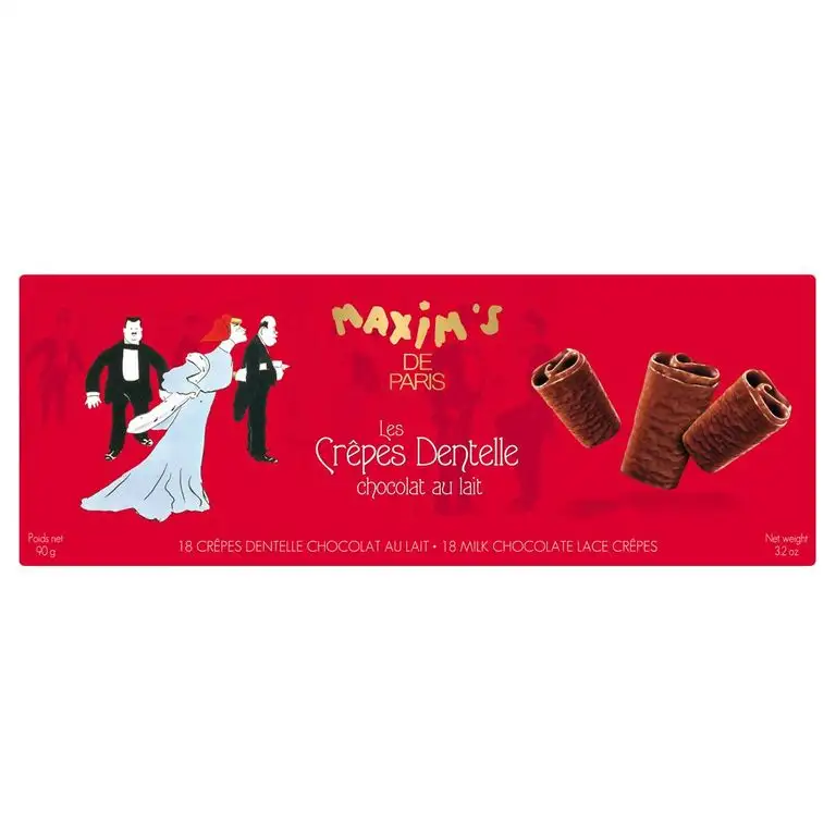 Maxim's de Paris Schachtel mit 18 Waffeln - Milchschokolade umhüllt, 3er Pack (3 x 90 g)