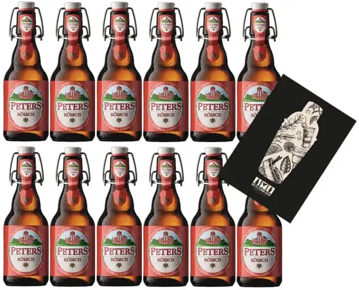 Peters Kölsch 12er Set Bier 0,33L (4,8% Vol) mit Mixcompany Grußkarte inkl Pfand MEHRWEG- [Enthält Sulfite]