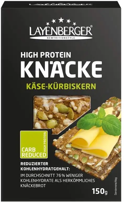 Layenberger High Protein Knäcke Käse-Kürbiskern, (1 x 150 g)