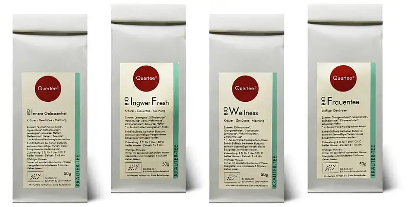 Kräutertee Biotee Quertee® Nr. 11 - 4 x 50 g Bio Tee - Wellness Set für Frauen - Frauentee