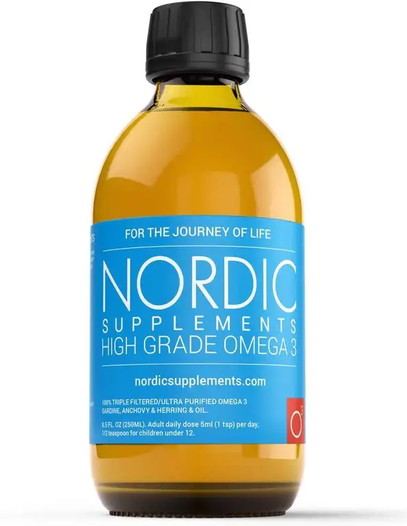 Nordic Oil Hohe Festigkeit 250ml Omega 3 Fischöl. Geschmack Award Winning Lemon Aromatisiert und Drittanbieter getestet