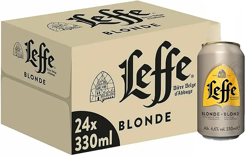 Leffe Blonde, EINWEG (24 X 0.33 l Dose), Blondes Abteibier, Helles Bier aus Belgien