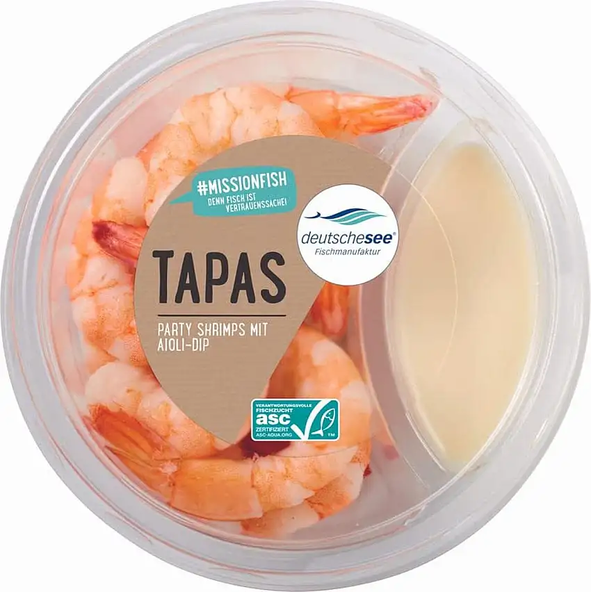 Deutsche See ASC Party Schrimps mit Aioli Dip, 100 g