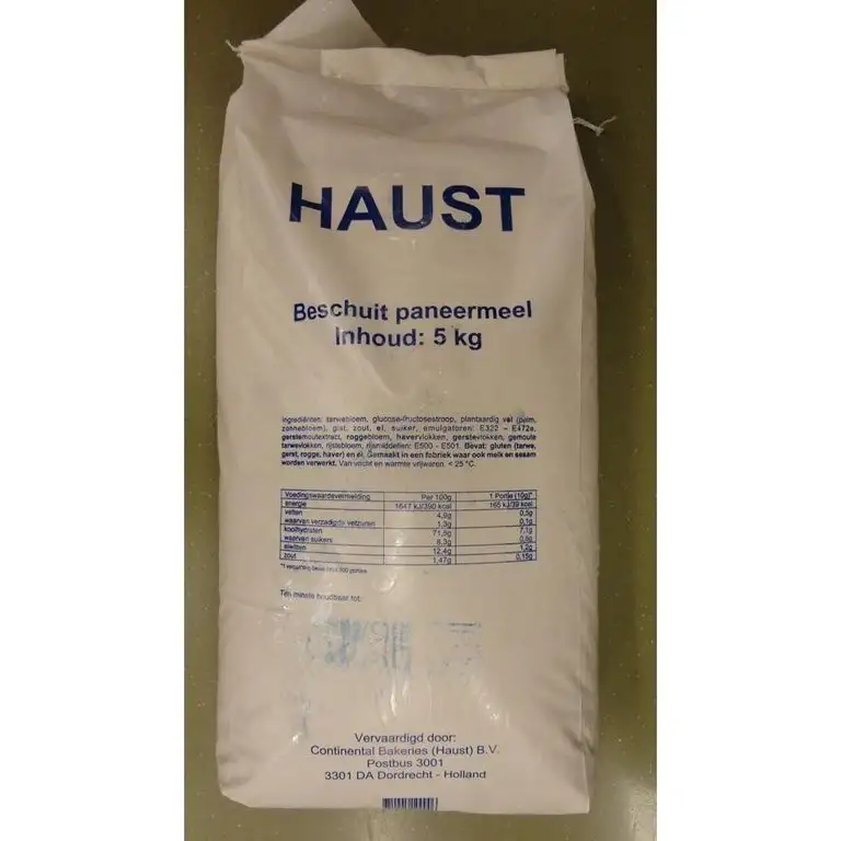 Haust Beschuit Paneermeel 5000g Packung (Zwieback Paniermehl)