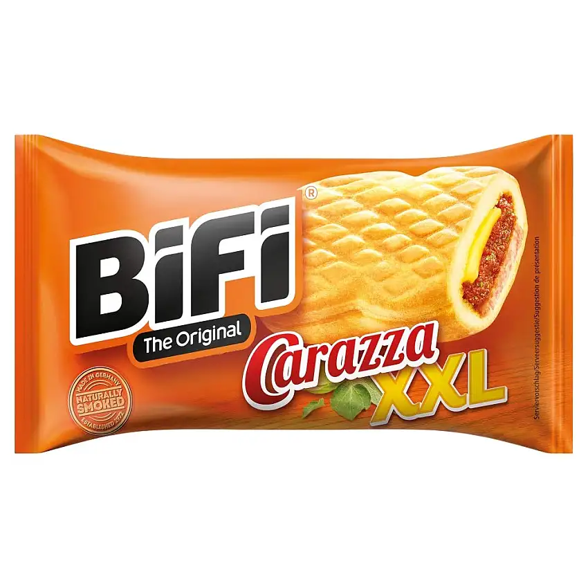 BiFi Carazza Original XXL – Herzhafter Pizzasnack zum Mitnehmen – 1 x 75 g