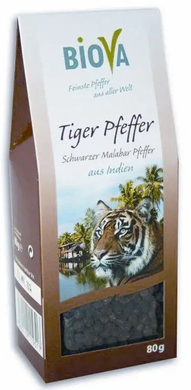 Biova - Tiger Pfeffer Schwarzer Malabar Pfeffer - 80g