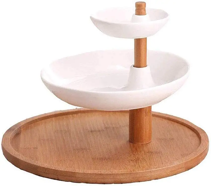 YUTRD ZCJUX 3 Party Serviertabletts-Kuchen Obst Dessert oder Tee-Keramik-Frucht-Behälter-Etagere und Buffet Server