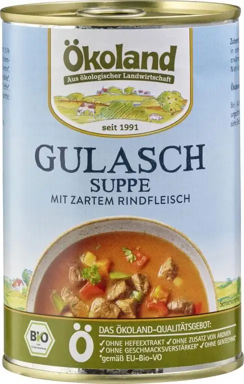 Ökoland Gulaschsuppe mit Rindfleisch (400 g) - Bio