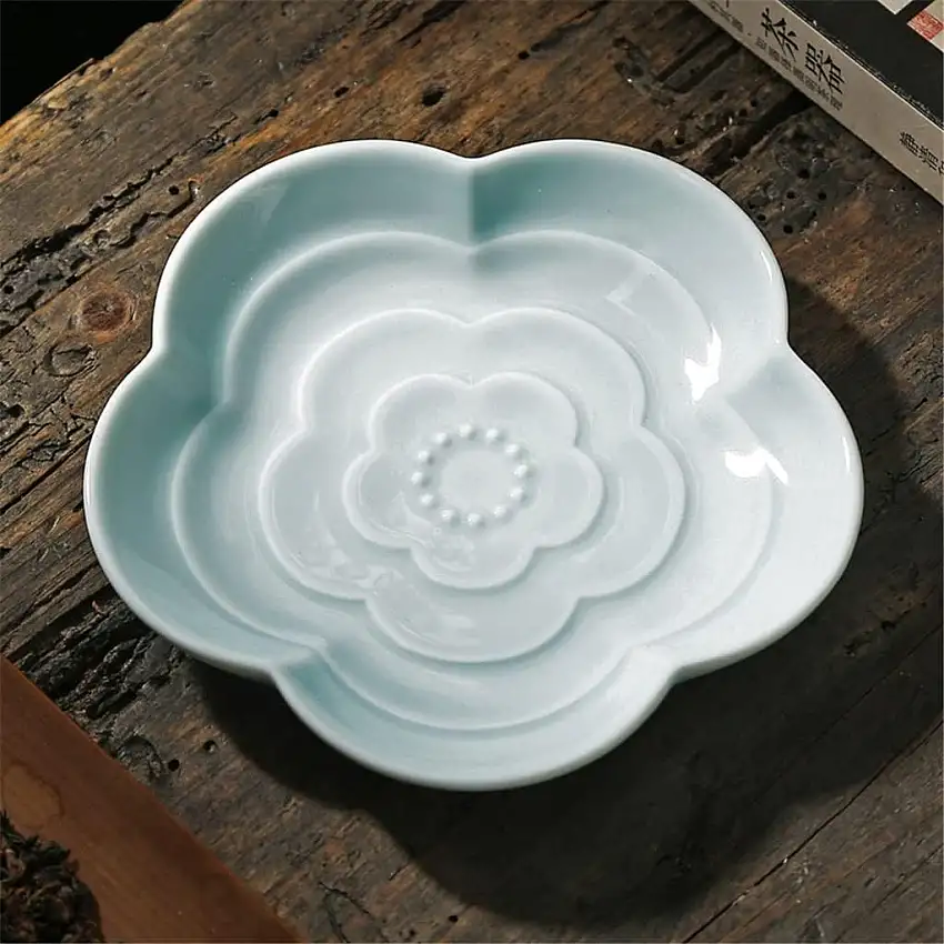 GJRFYJ Kreative Keramik Dessertteller Kleine Haushaltserfrischung Obst Nussschale Retro Chinesische Teezeremonie Zubehör Mini Cup Tablett (Color : B, Size : 11.9 * 2cm)