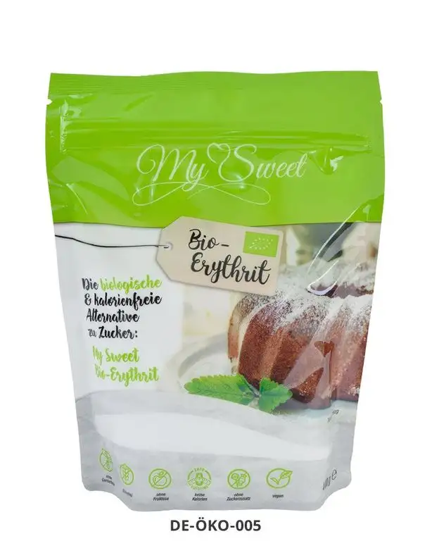 mySweet Bio-Erythrit ( 440g) Kalorienfreie Zuckeralternative in zertifizierter Bio Qualität aus nachhaltiger Produktion ohne Zusätze in wiederverschließbaren frische Beutel