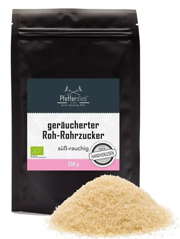 geräucherter Roh-Rohrzucker BIO, 250g - by Pfefferdieb®