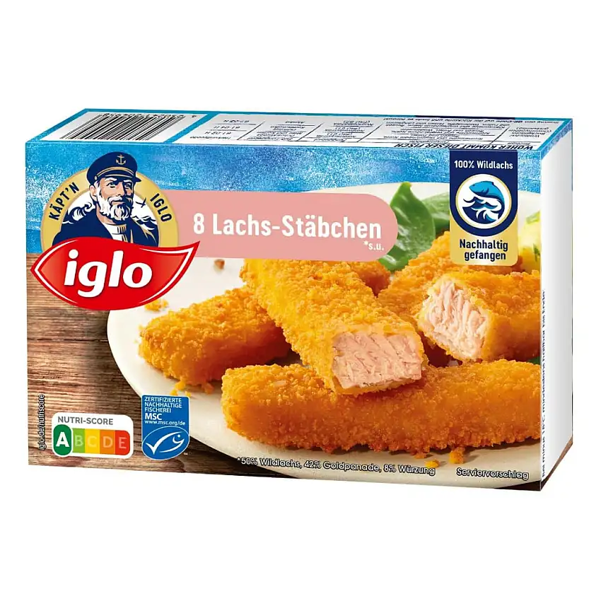 Iglo Lachs-Stäbchen Lachs 224 gramm [Frischegarantie]