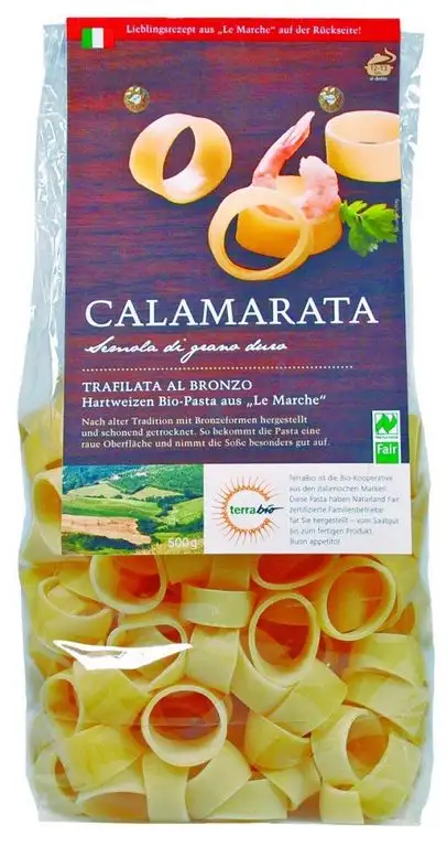 Terrabio Calamarata (bio & fair) - Original italienische Hartweizen Pasta aus "Le Marche", 500 g