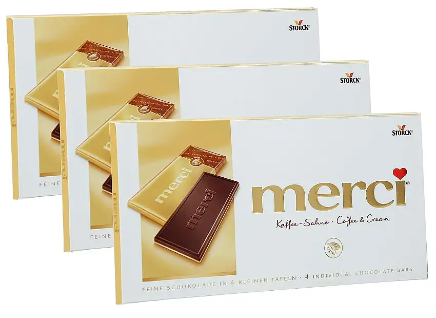 merci Tafel Kaffee-Sahne, 3er Set (3 x 100g Tafeln)
