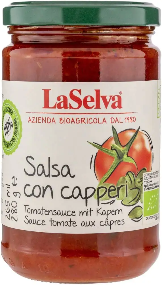 La Selva Bio Tomatensauce mit Kapern (6 x 280 gr)
