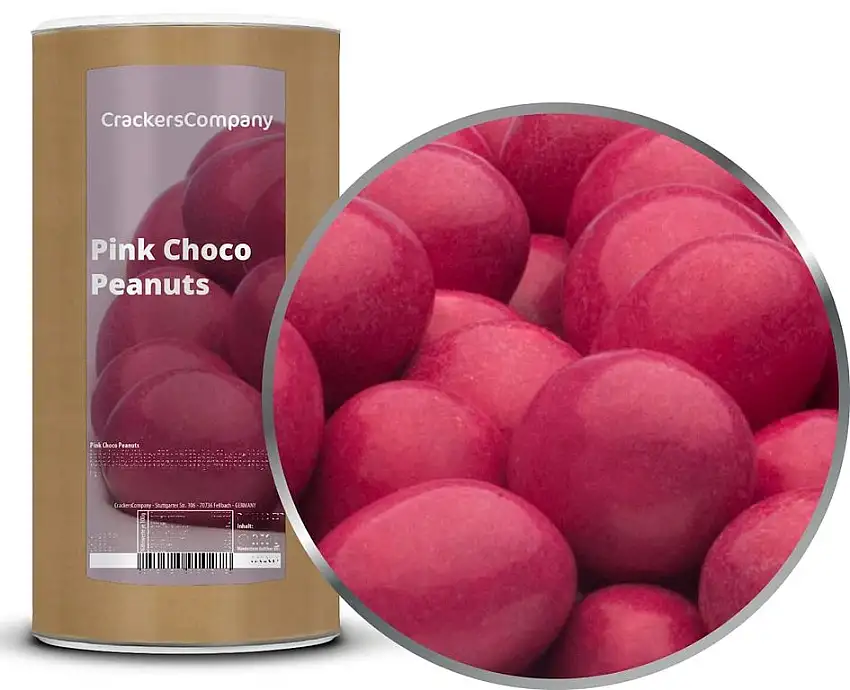 1 x 950g Erdnüsse in Vollmilchschokolade PINK vegetarisch