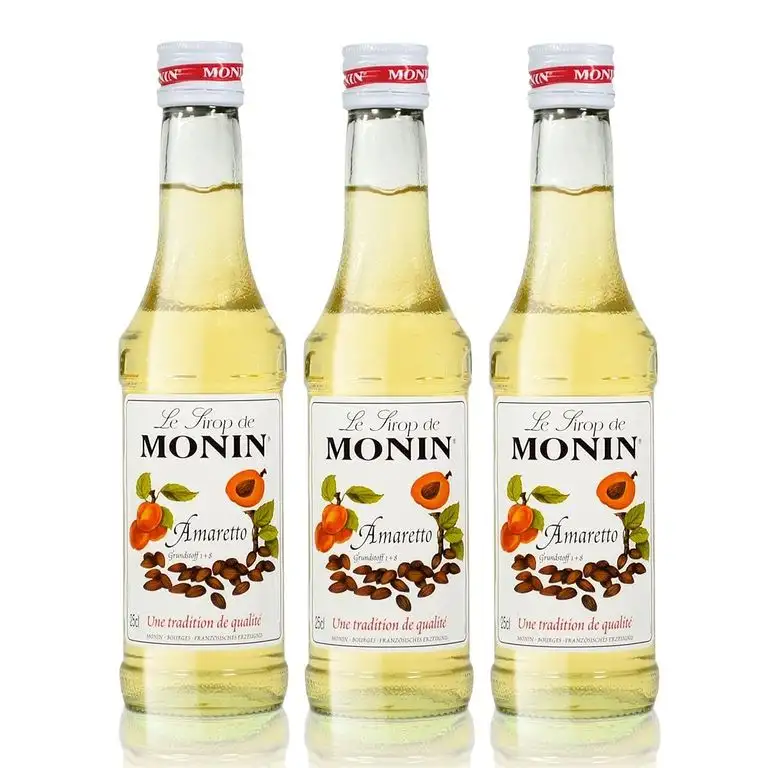 3x Monin Amaretto Sirup, 250 ml Flasche