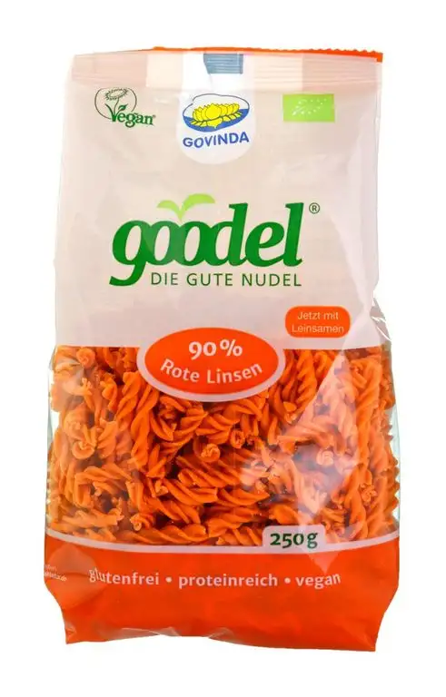 Govinda Spirelli "Goodel" aus roten Linsen & Leinsaat (250 g) - Bio