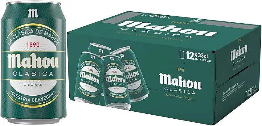 Bier Mahou Classic 12x33cl (Pack 12 Dosen)