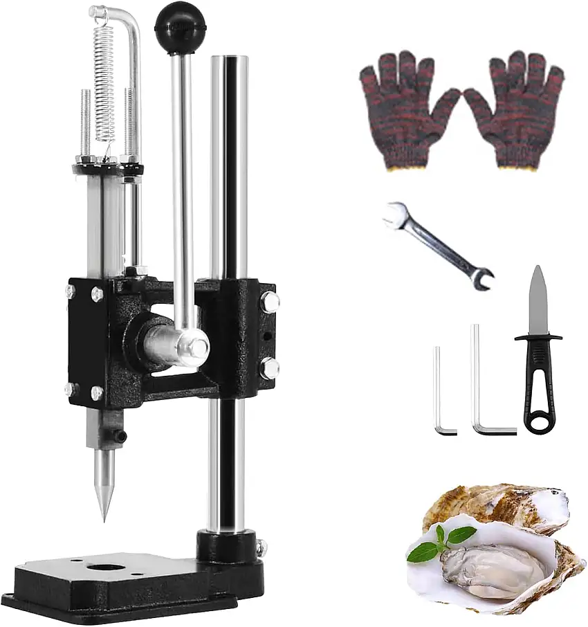Austernschalen-Öffner-Maschine, Austern-Shucker-Handbuch, Austern-Öffner-Set Muschel, Meeresfrüchte-Werkzeuge mit Bodenbefestigungsdesign, Maschinendruck, für offene Austern, Abalone-Schalentiere