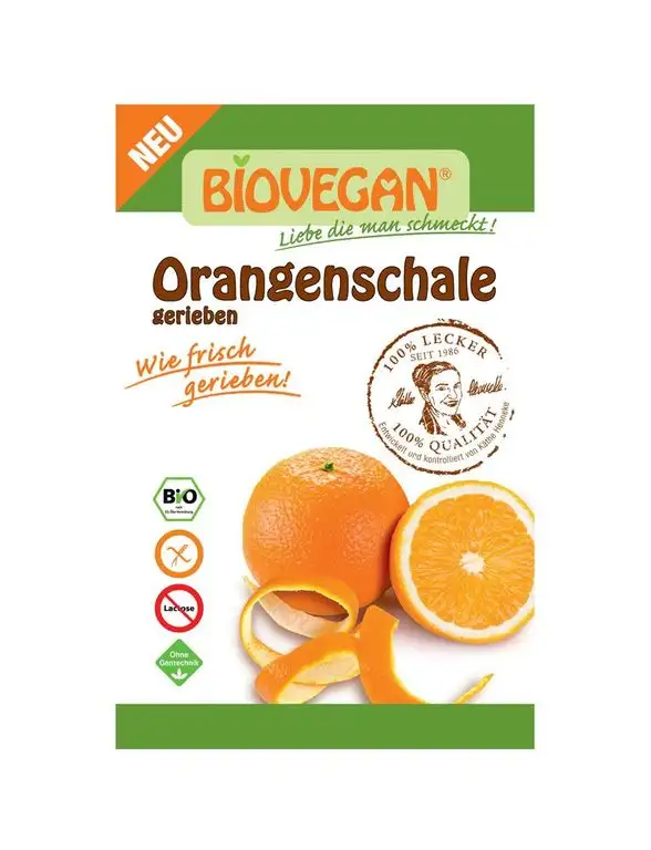 Bio Vegan Orangenschale, gerieben 10g Bio Backzutat, 10g