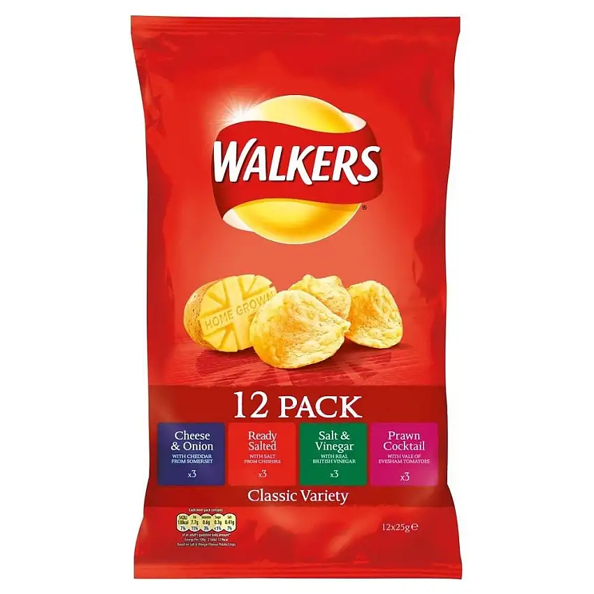 Walkers Crisps - Klassische Variante (12X25G)