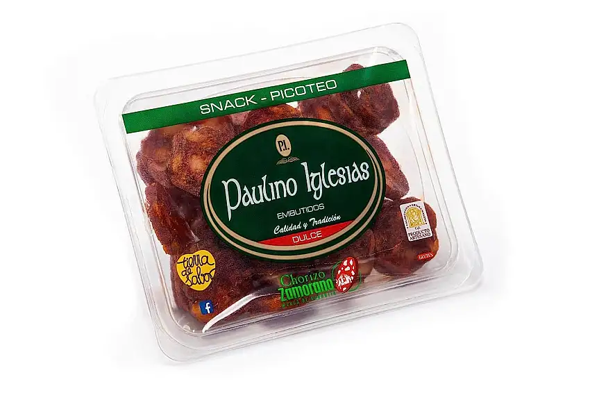 Süße Chorizo aus Spanien. 9 Wannen aus süßen Chorizo ​​x 120 Gramm jeweils 1,08 kg). Chorizo Sarta ​​​​aus Spanien. Salziger Snack, ideal zum Teilen mit Familie/Freunde. Handwerkliches Produkt 100%.