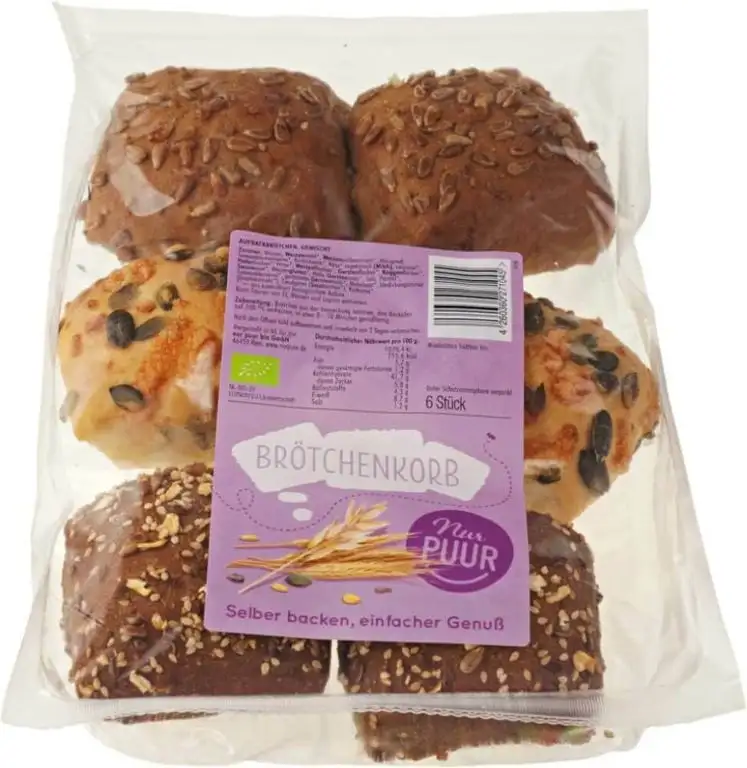 nur puur Bio Brötchenkorb, 6 Stück (6 x 300 gr)