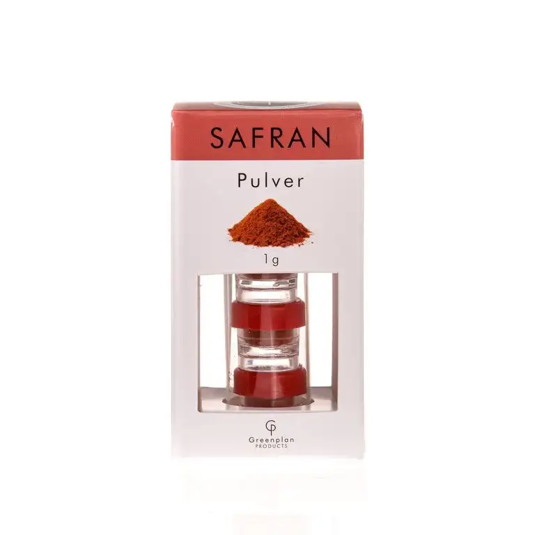 Safranpulver echter Safran gemahlen Pulver in Kapseln 4 x 0,25g (1 Gramm) 1 g ISO Cat. I von Greenplan Products