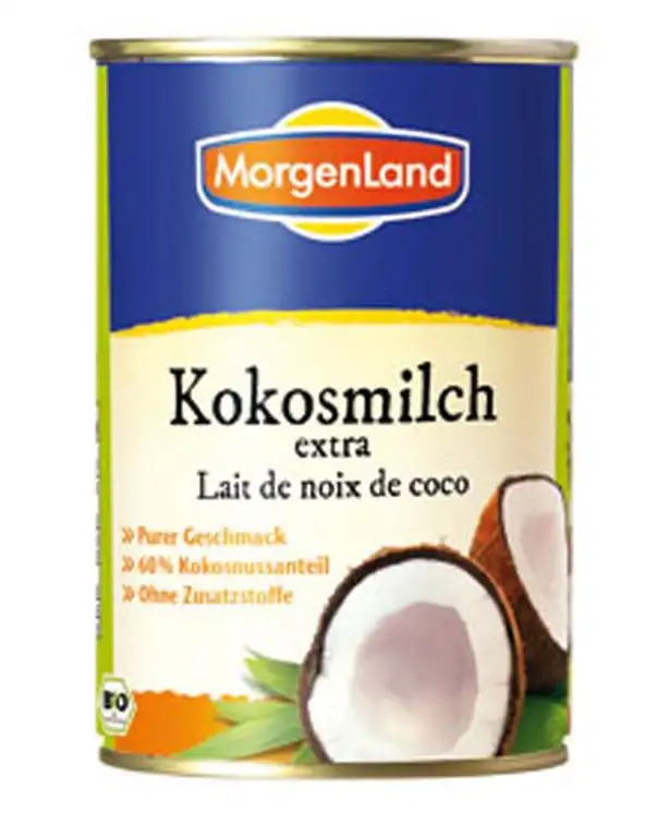 6er-VE Kokosmilch 22% Fett = 60% Kokosnussanteil 400ml Morgenland