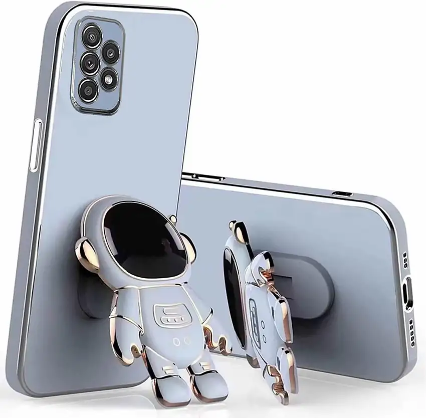 TTVV Kreativ Astronaut Ständer Hülle für Xiaomi Redmi Note 9 Pro,Cute Mädchen Dünn Galvanisierte Schutzhülle Weiches Case Bumper mit Astronaut Halter Kickständer