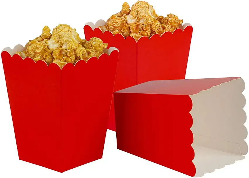 AimtoHome Popcorn-Boxen Mini Papier Popcorn Box Pappe Popcorn Behälter für Party 15 Stück rot