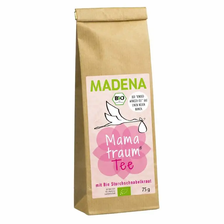 MADENA Bio Mamatraum Tee für Frauen (ehem. MADENA Kinderwunschtee) I Schwangerschaft I Unterstützender Kräutertee mit u.a. Bio Storchschnabelkraut und Bio Frauenmantelkraut