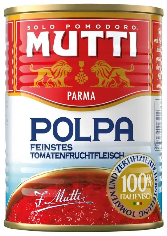 24x Mutti polpa di Pomodoro Tomatenpulpe Tomaten sauce 100% Italienisch 400