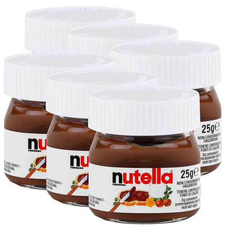 6x Ferrero Nutella World Glas Brotaufstrich Schokolade 25g