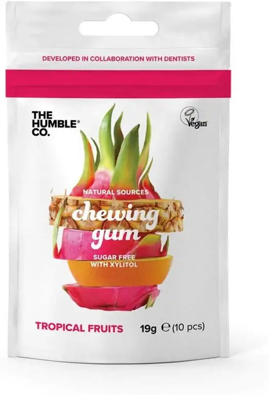 Humble Chewing gum - Tropical fruits - Kaugummi - Tropische Früchte - 4 Pack a 19 g