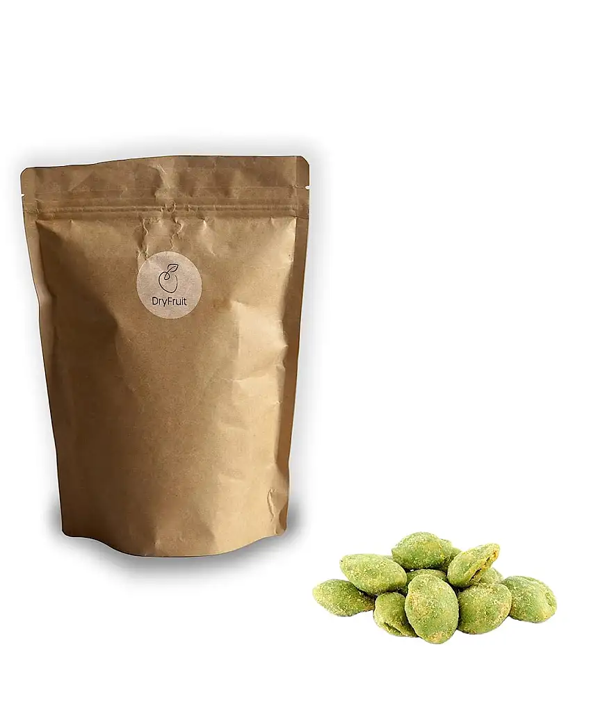 Dry Fruit Wasabi Nüsse 1Kg - Erdnüsse in scharfem Wasabi-Teigmantel in Form von Ravioli | scharfe Nüsse | geröstete Kerne | knackig-feuriger Snack für unterwegs