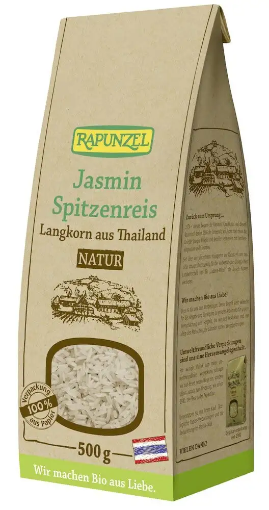 Rapunzel Bio Jasmin Spitzenreis Langkorn natur / Vollkorn (6 x 500 gr)