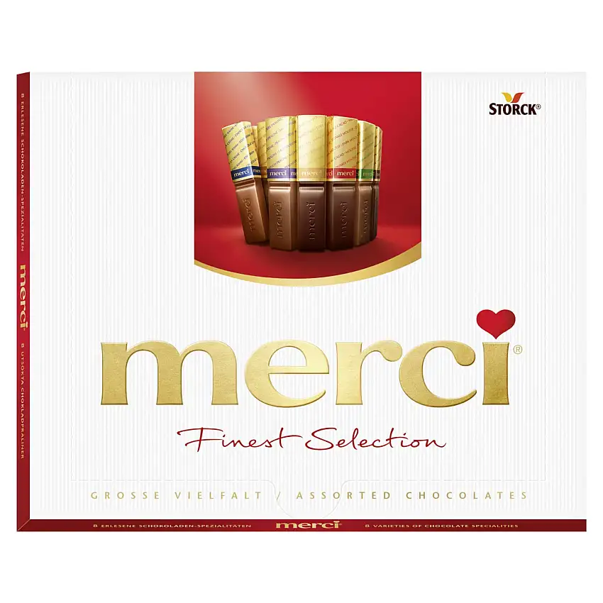 merci Finest Selection Große Vielfalt – 1 x 250g – Gefüllte und nicht gefüllte Schokoladen-Spezialitäten
