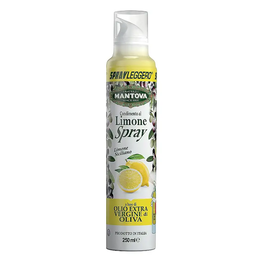 SPRAYLEGGERO Natives Olivenöl Extra Aromatisiert mit Zitrone 250 ml - durch die Praktische Sprühflasche Können Sie bis zu 90 % des Öls Einsparen