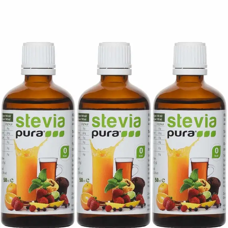 Flüssiges Stevia Extrakt Fluid (Tafelsüße) 3 x 50 ml - STEVIA Fluid - flüssiges Stevia Extrakt/natürliches Süßungsmittel/Premiumqualität/Zuckerersatz