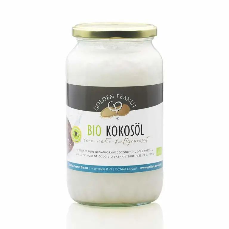 Bio Kokosöl nativ kaltgepresst, Premium Qualität aus Siri Lanka, 1. Kaltpressung, Rohkost, Vegan in 1000 ml Glas, Kokosnussöl Kokosfett