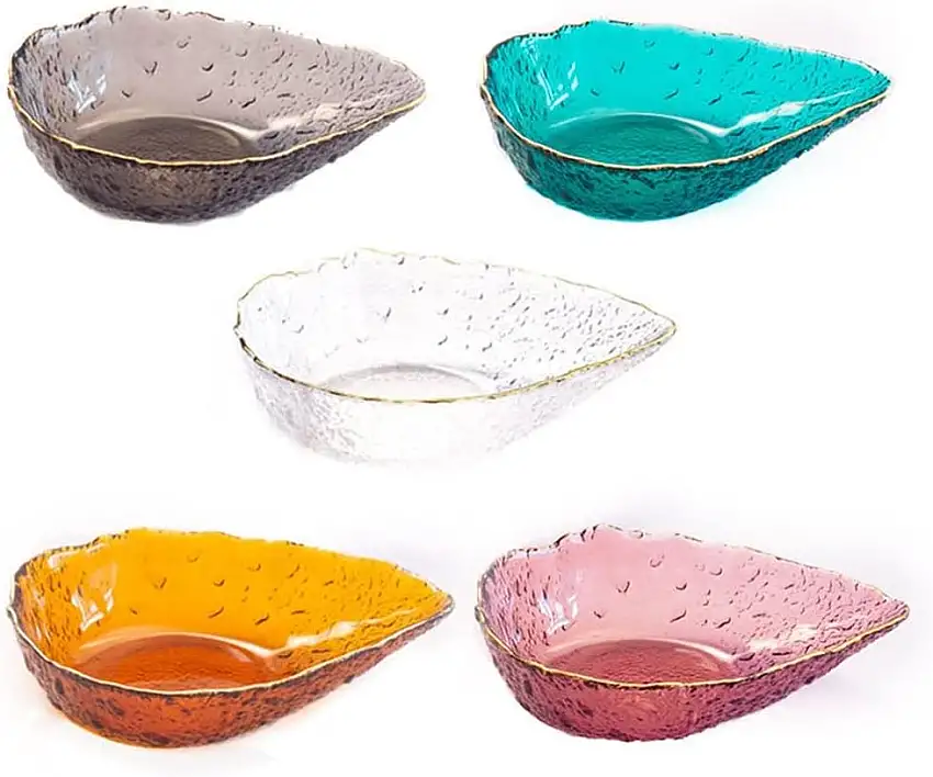 GJRFYJ Salatglasschale Glas Russischer Retro Relief Stil Salat Eis Shake Kelch Tasse Restaurant Hotel Bankett Haushaltsgegenstände (Color : A, Size : 16.5cm)