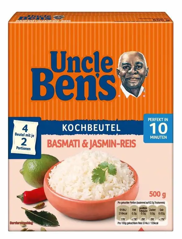Uncle Ben's Basmati und Jasmin Reis, 10 Minuten Kochbeutel, 500 g
